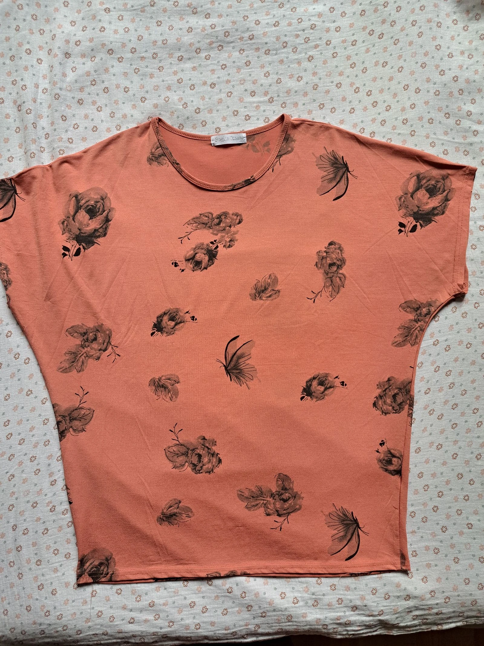Tee-shirt loose terracotta Foglie Rosse - Taille M/L - Très bon état
